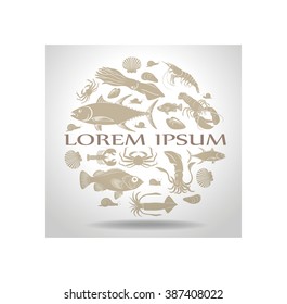 the figure shows a logo Seafood