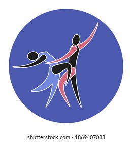 The figure shows a man and a woman dancing tango.