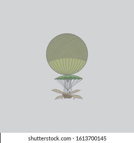 The figure shows an old balloon