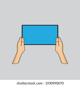 The figure shows a phone in hand
