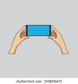 The figure shows a phone in hand