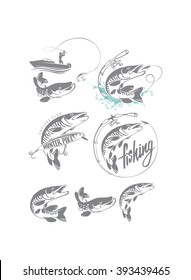 the figure shows a pike fish logo