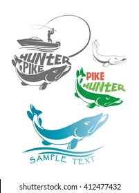 the figure shows a pike fish logo