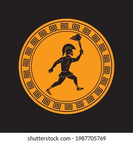 the figure shows runners of ancient Greece with the  flame