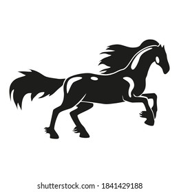 The figure shows a running horse. The drawing can be used as a logo or icon.