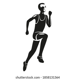 La figura muestra a un hombre corriendo. El dibujo se puede utilizar como logotipo o icono.