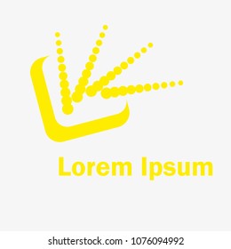 The figure shows a semi-square logo connected to the text. The text can be written.