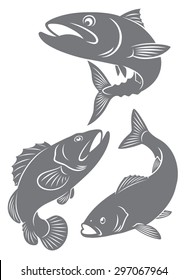 The figure shows the silhouettes of fish