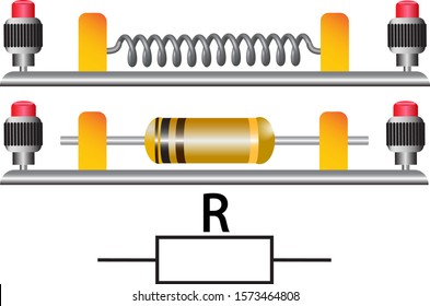 The figure shows the types of constant resistors and their designation on electrical circuits.