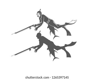 the figure shows an underwater hunter
