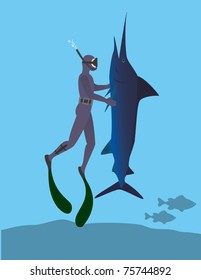 The figure shows the underwater hunter