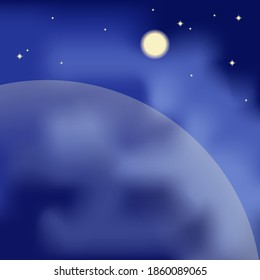 The figure shows an unknown planet orbiting an unknown star.