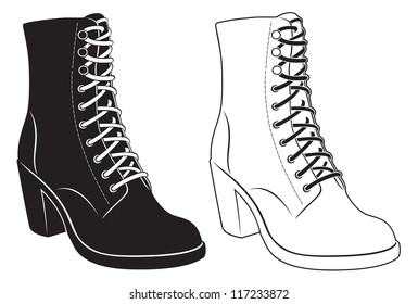The figure shows the women's boots