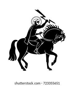 the figure shows Zeus with lightning