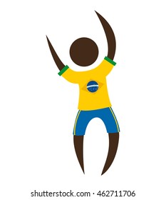 figure silhouette man Brazilian vector illustration design