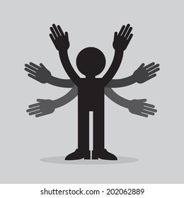 Figure silhouette waving arms blur 