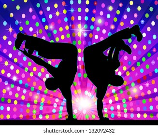 figure silhouetted in the dance by the light