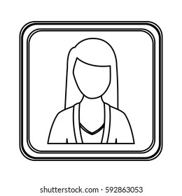 figure silver emblem technical support woman assistant, vector illustraction