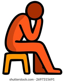 Figur sitzend als Symbol für Depression und Bewusstsein für psychische Gesundheit