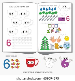 Figure Six. Dot to dot educational game for kids.