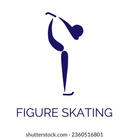 Patinaje artístico. Pictograma vectorial e icono. Juegos de invierno y deporte