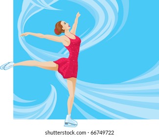 Figure Skater on a flowing background.