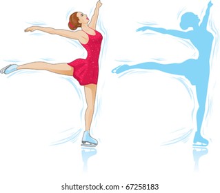 Figure Skater and an outline of a skater.
