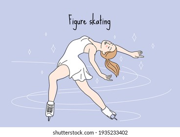 Figure skater performed the bauer element.
