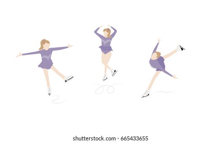 Figure skater performing her routine over the ice