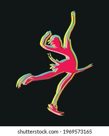 figure skater woman's abstract silhouette 
