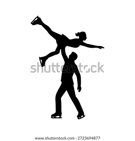 Figure skaters performing an ice lift, demonstrating teamwork, athleticism, and grace