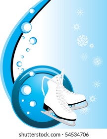 Figure skates. Composition for card. Vector