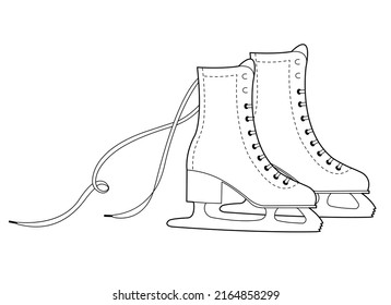 Patinaje artístico. Elemento de diseño de ilustración de vector de contorno
