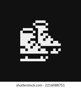 Abbildung skatziert Pixelkunstsymbol, Emoji. Design für Aufkleber, Schuhlogos, mobile App. Spiele-Objekte 1-Bit-Sprite. Einzige Vektorgrafik.