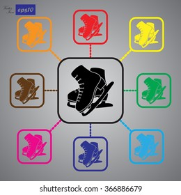 Figure skates sport icon