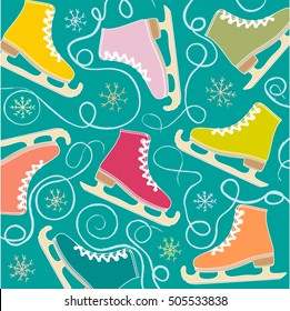 figure skates vector illustration