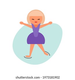 Figure skating in abstract style on white background. Sport concept.