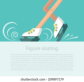 Figure skating background - vector illustration
