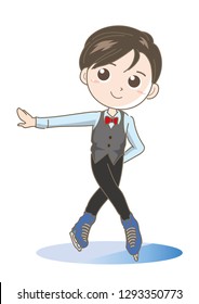 Figure skating boy image - cute pose 