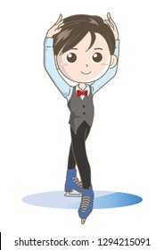 Figure skating boy image - cute pose 