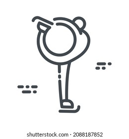 Symbol für die Eiskunstlauf-Konkurrenz einzeln auf transparentem Hintergrund.