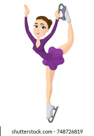 Figure Skating Girl Cartoon Skate Female Stock Vector (Royalty Free ...