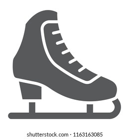 Figure skating glyph icon, activity and sport, ice skating sign, vector graphics, a solid pattern on a white background, eps 10.