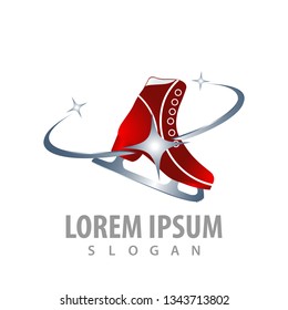 Figure skating ice skates shoes concept design. Symbol graphic template element 