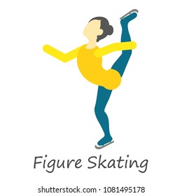 Figure skating icon. Isometric of figure skating vector icon for web design isolated on white background