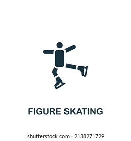 Figure Skating icon. Monochrome simple icon for templates, web design and infographics