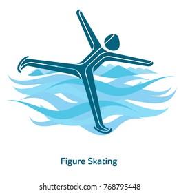 Figure Skating icon. Olympic species of events in 2018. Winter sports games icons, vector pictograms for web, print and other projects. Vector illustration isolated on a white background