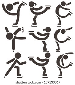 Figure skating icon set