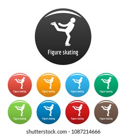 Figure skating icon. Simple illustration of figure skating vector icons set color isolated on white