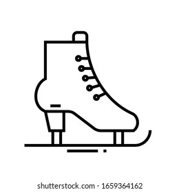 Icono de línea de patinaje artístico, signo de concepto, ilustración de vector de contorno, símbolo lineal.